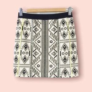 Aztec Skirt with Neon Stripes